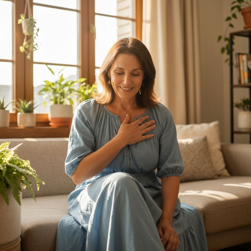 Woman in peaceful moment of self-reflection